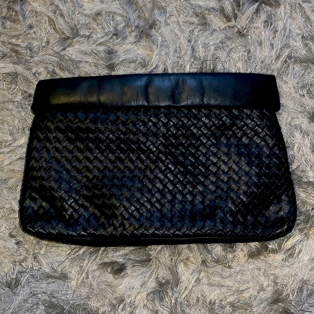 Vintage Francisco Leather by Ganson Bottega style basket weave bag